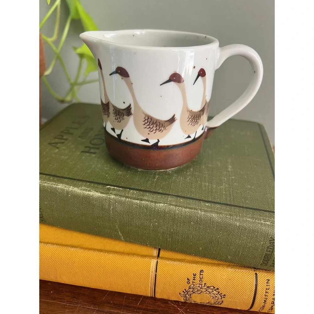 Shafford Wild Game Porcelain Goose Creamer Pitcher Vintage Bird Speckled Ceramic